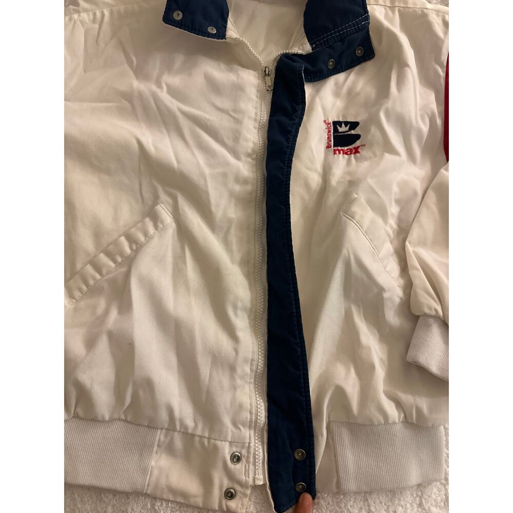 Vintage Dunbrooke Brunswick Max Bowling Jacket Mens M Red White Blue USA 80s - Picture 4 of 8